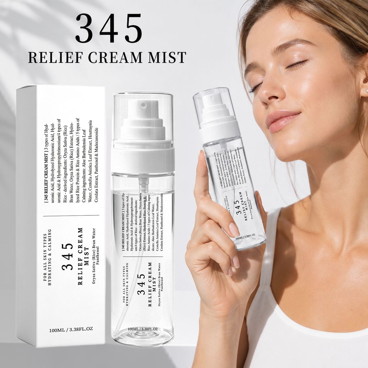 Korean Skincare Routine - 345 Relief Cream Mist Koreanische Hautpflege
